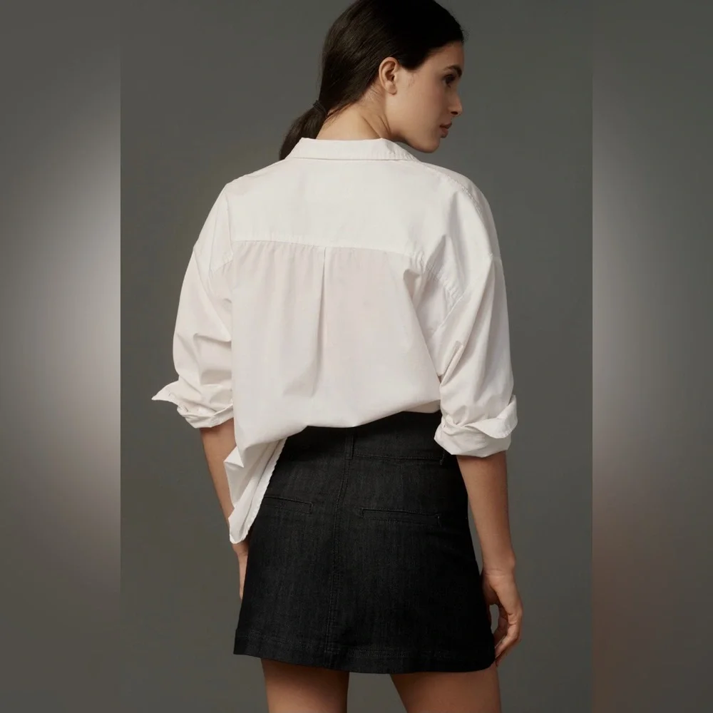 NWT Anthropologie Pilcro Button-Front Denim Mini Skirt, Size 14 - Picture 4 of 7